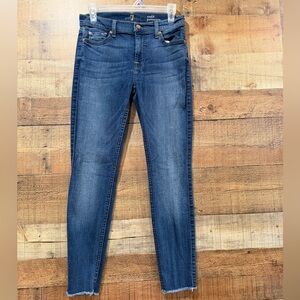 7 For All Mankind Ankle Gwenevere Dark Blue Skinny Jeans Size 27